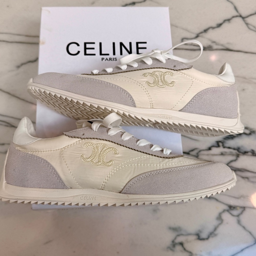 Celine racer low top sneaker tennis shoe white size 9